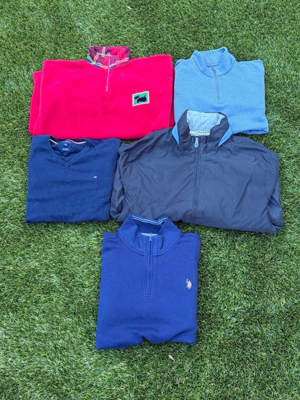 Bundle of 5 quarter zips, full zips, and sweaters